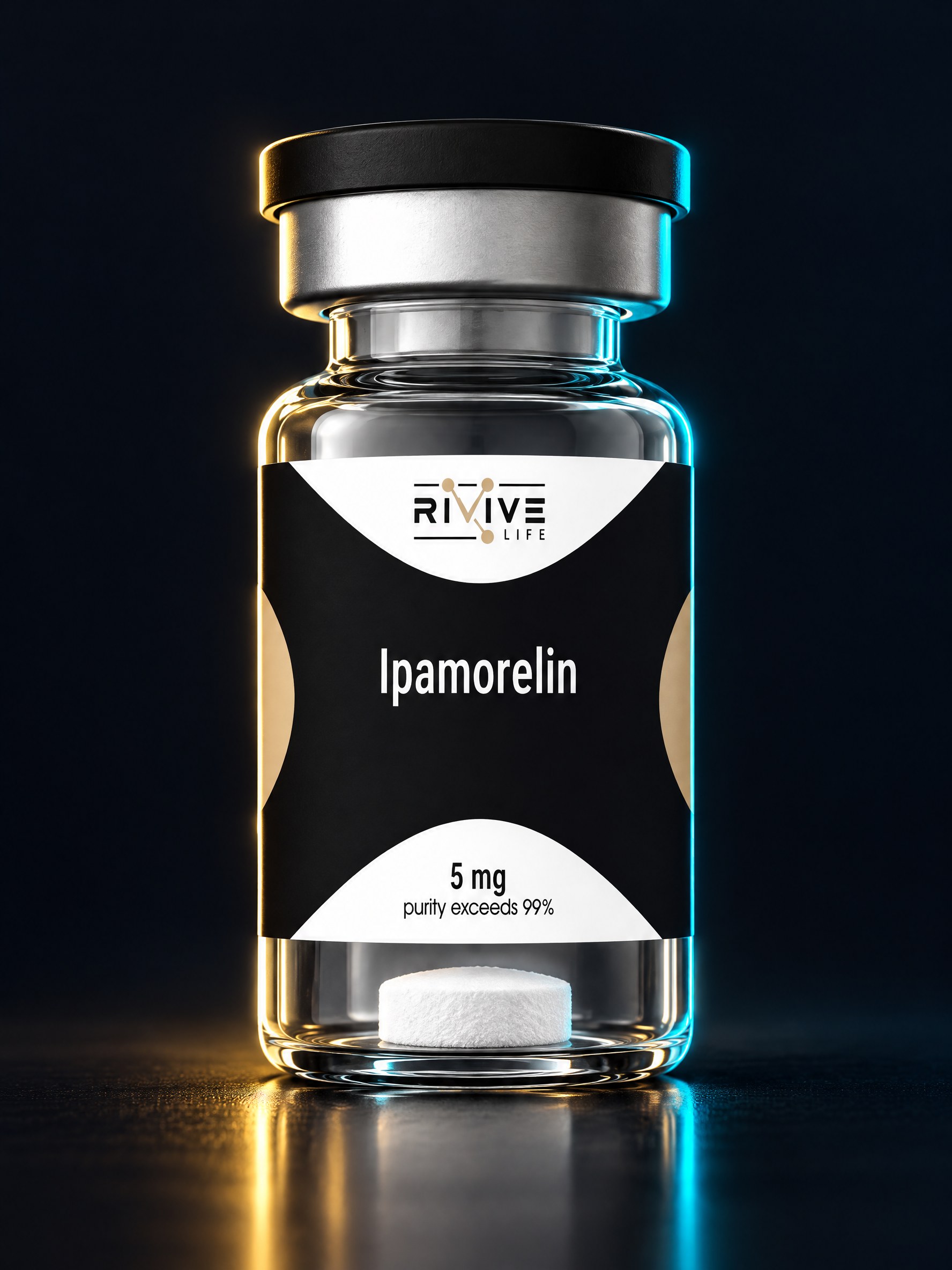 Флакон Ipamorelin 5 mg с белым лиофилизатом