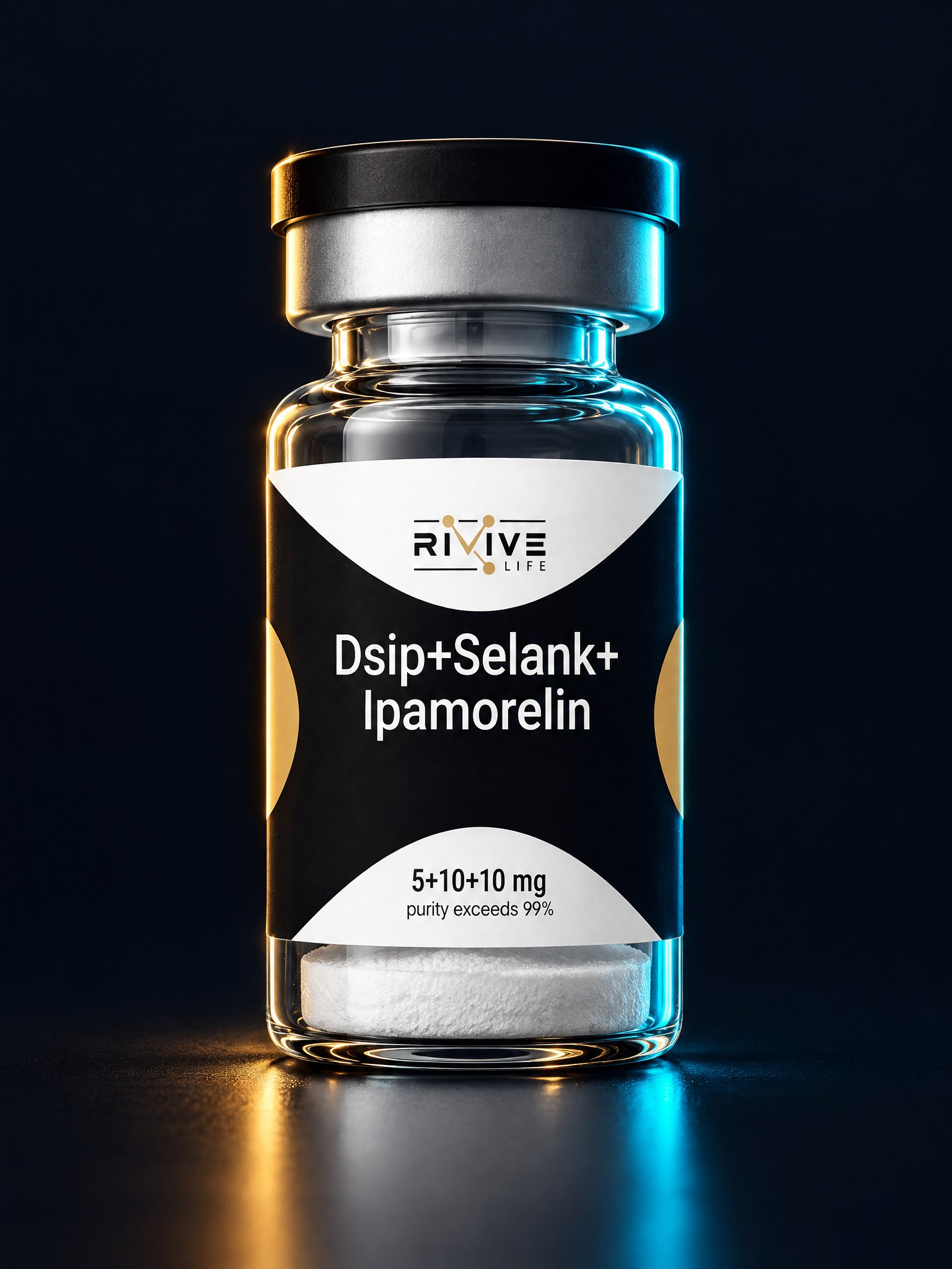 Флакон DSIP + Selank + Ipamorelin, лиофилизат 5 + 10 + 10 мг, HPLC ≥99.0%