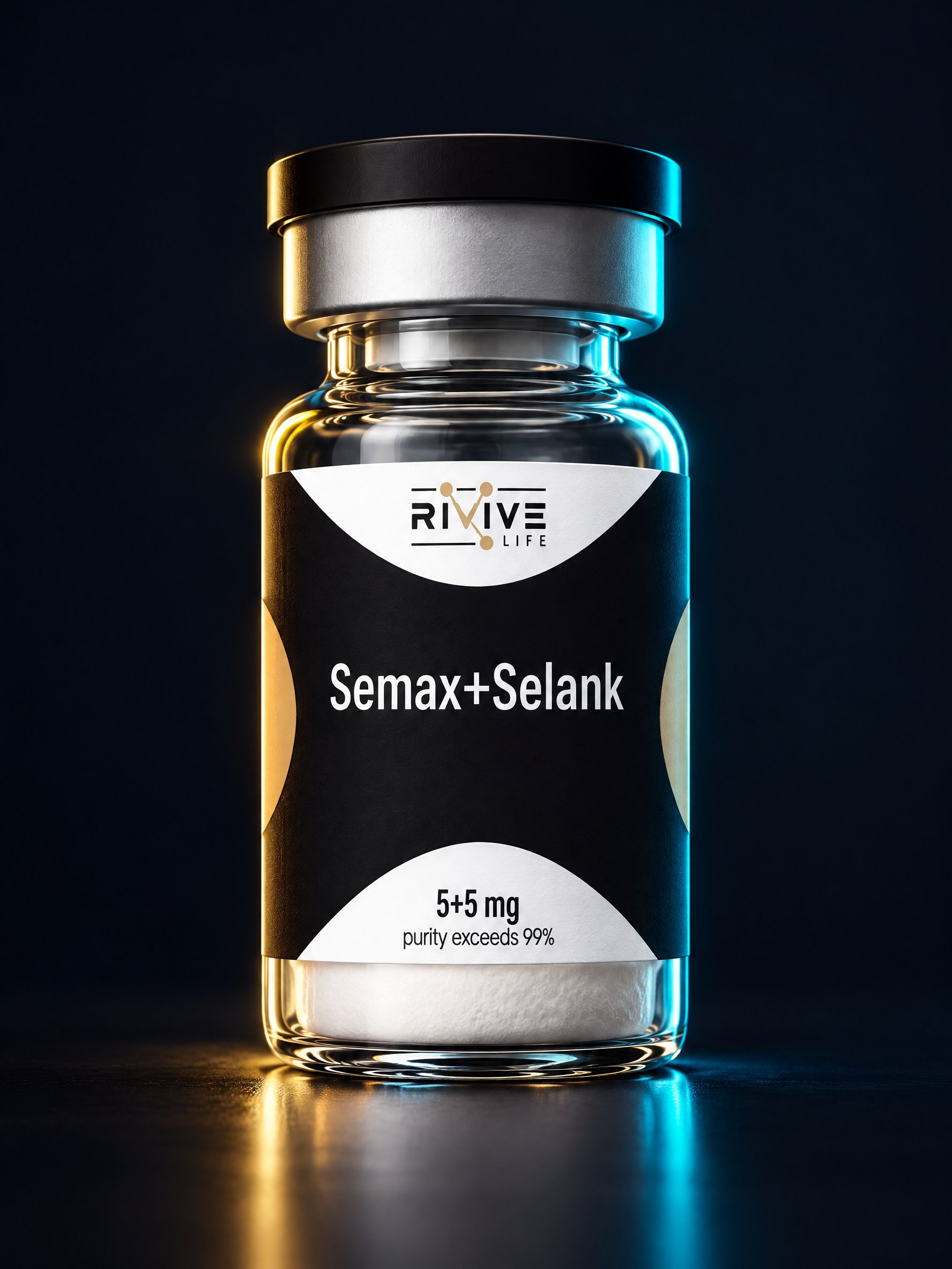 Флакон Semax + Selank, смесь двух гептапептидов, артикул 10 мг, лиофилизат HPLC ≥99.0%, RUO Grade