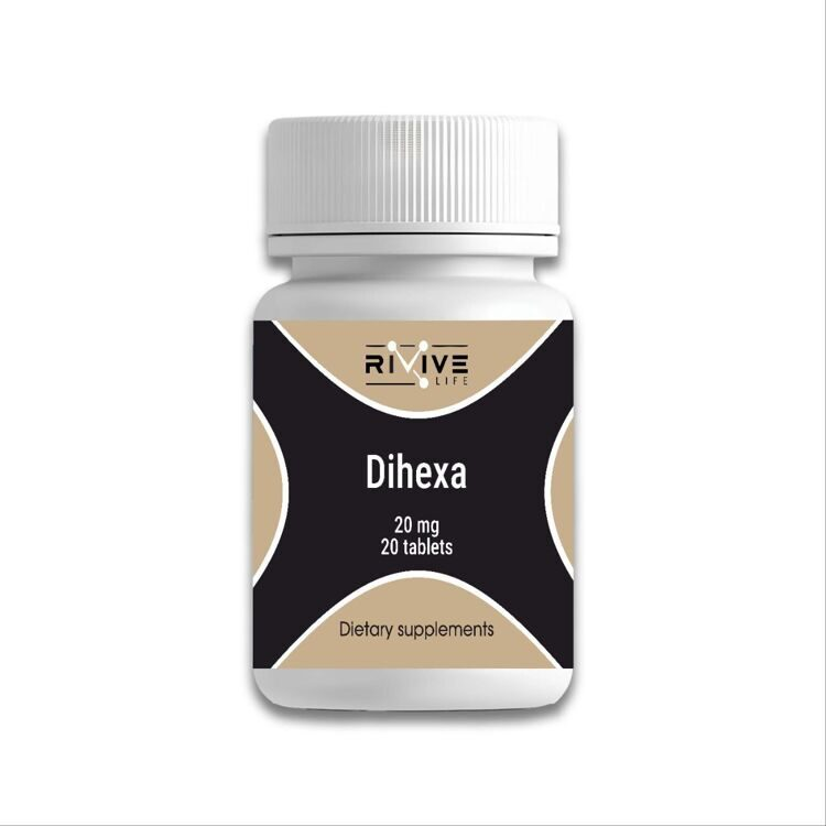 Предметная съёмка Dihexa 20mg x 25 tablets — каталог Peptidy