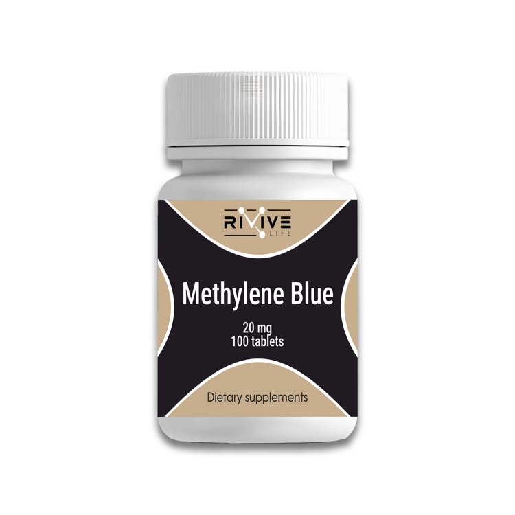 Предметная съёмка Methylene Blue 20mg x 100tablets — каталог Peptidy