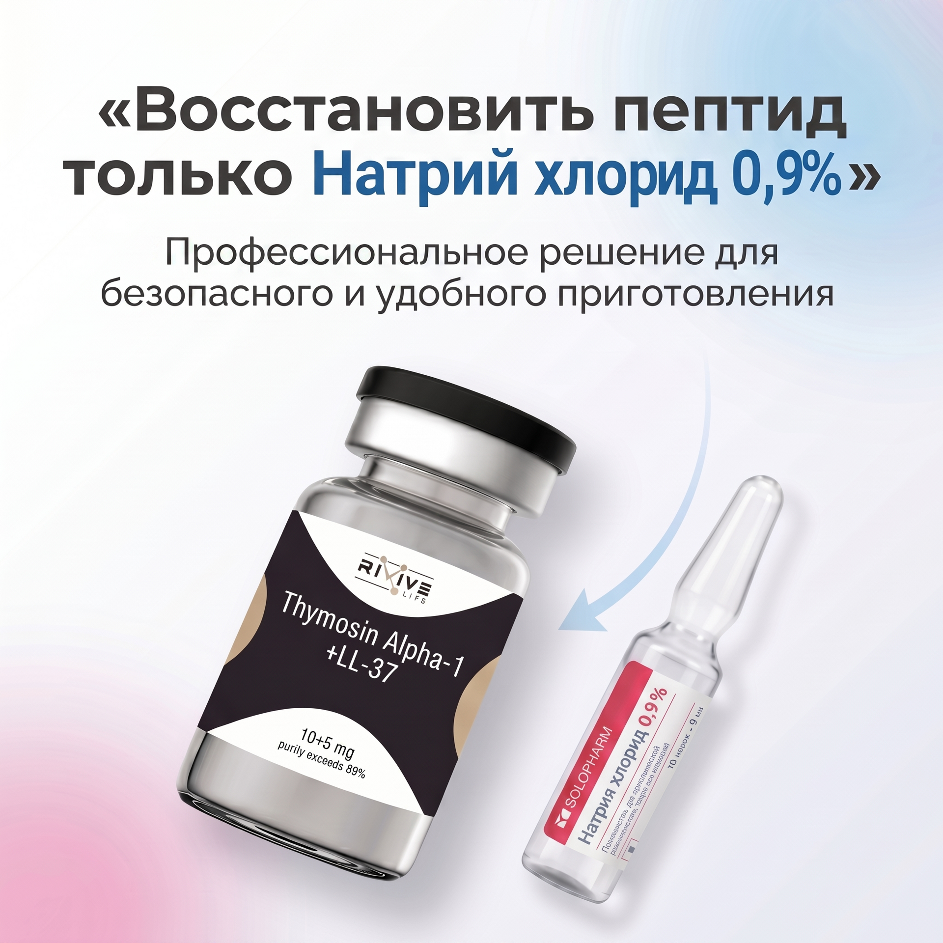 Предметная съёмка Thymosin Alpha-1 10mg + LL-37 5mg — каталог Peptidy