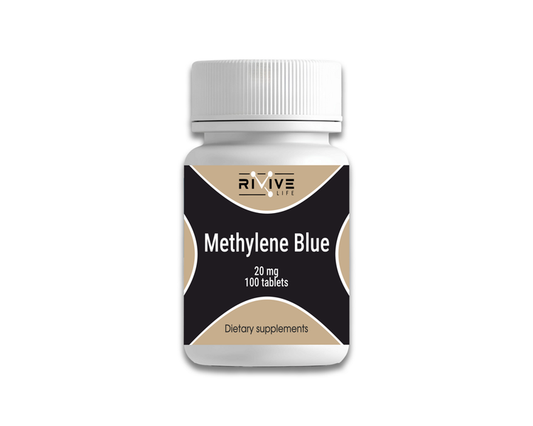 Предметная съёмка Methylene Blue 20mg x 100tablets — каталог Peptidy